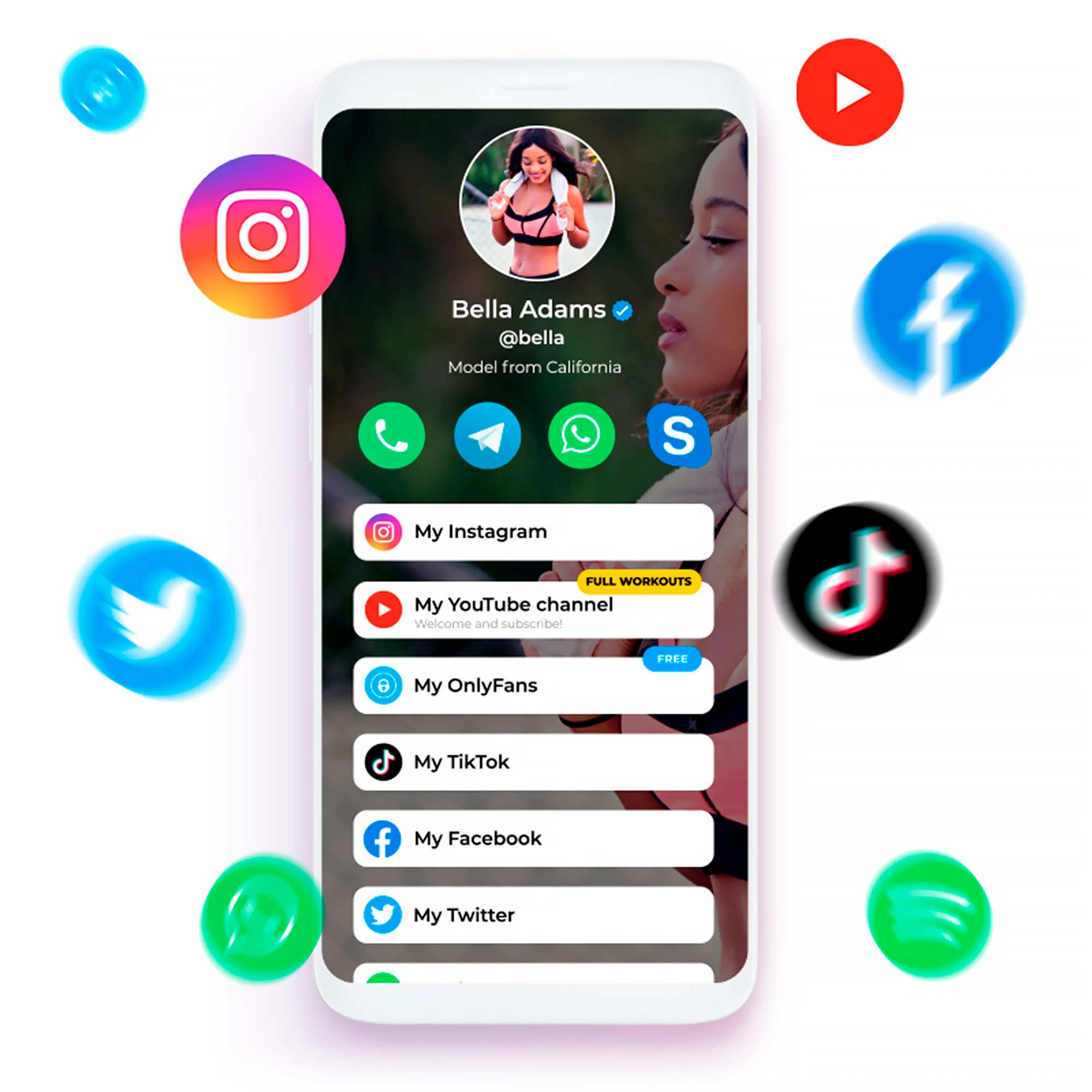 Бесплатный сервис мультиссылок для Instagram - SocProfile.com